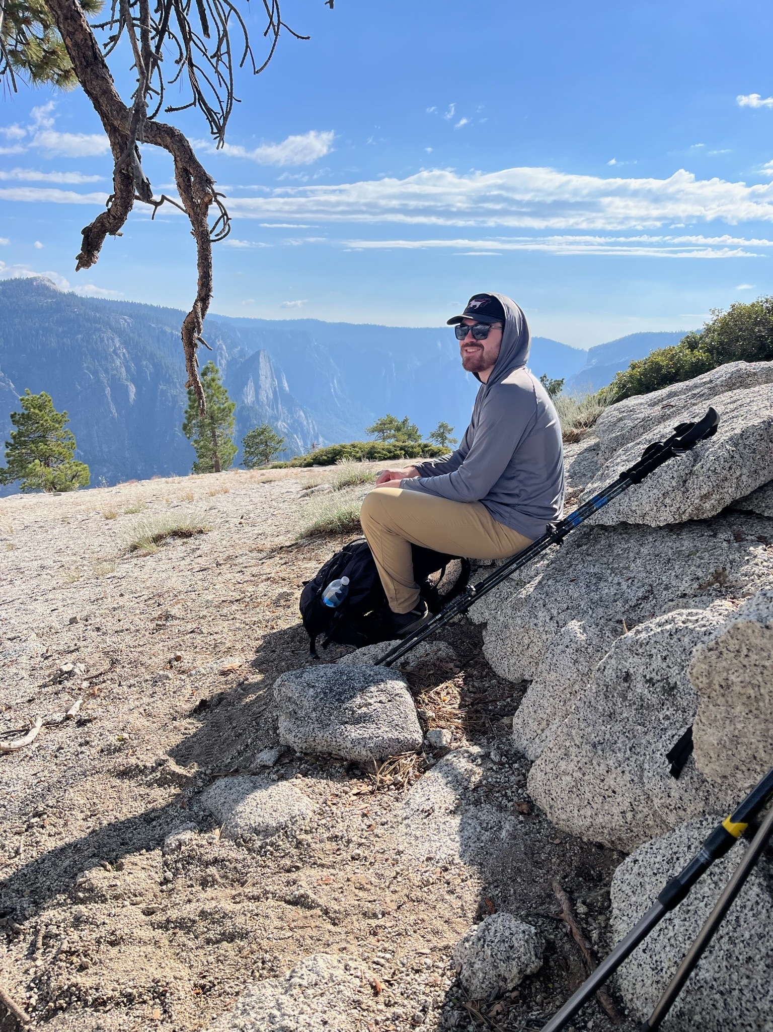 Picture of Preston backpacking on North Dome in Yosemite.